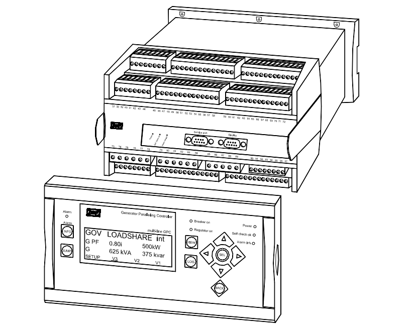 DEIF Generator Protection Unit GPU/2/GS Generator paralleling controller Multi-line 2/version 2-GS